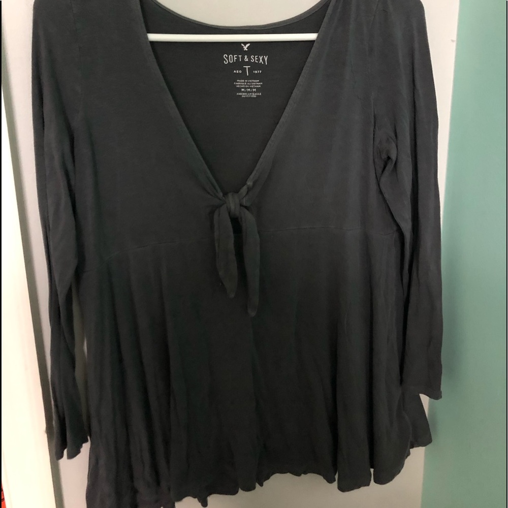 Soft and sexy tie front shirt
